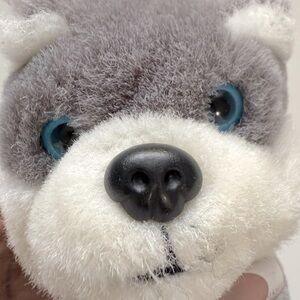 Gray and White Plush Husky Toy